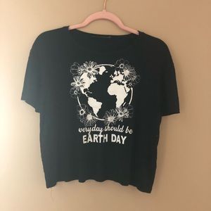 Earth day cropped shirt